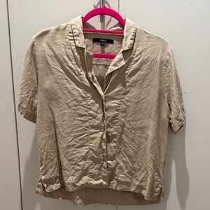 Quince Women's Beige Button-Down Shirt